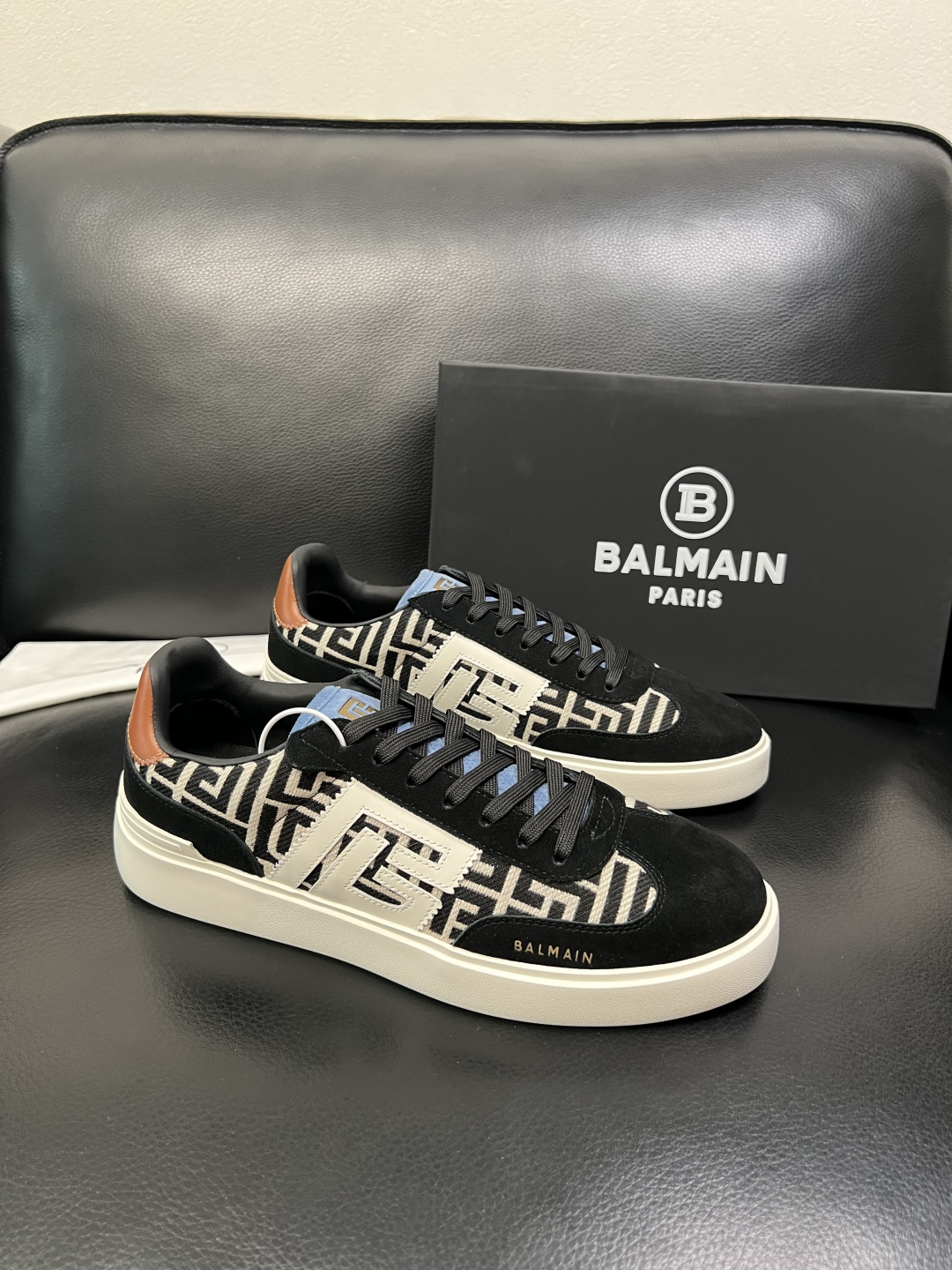 ⚠️只换码不退⚠️ BALMAIN 高品质 巴尔曼 顶级工艺品 专柜新品同步，鞋面意大利进口牛皮拼布面料