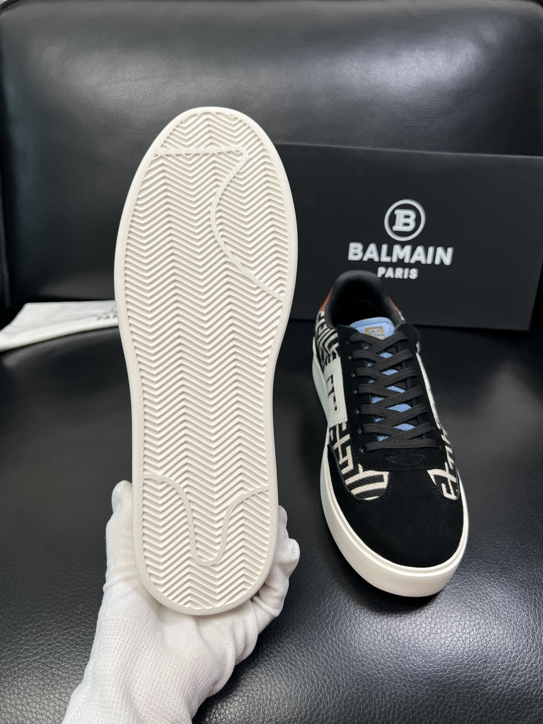 ⚠️只换码不退⚠️ BALMAIN 高品质 巴尔曼 顶级工艺品 专柜新品同步，鞋面意大利进口牛皮拼布面料