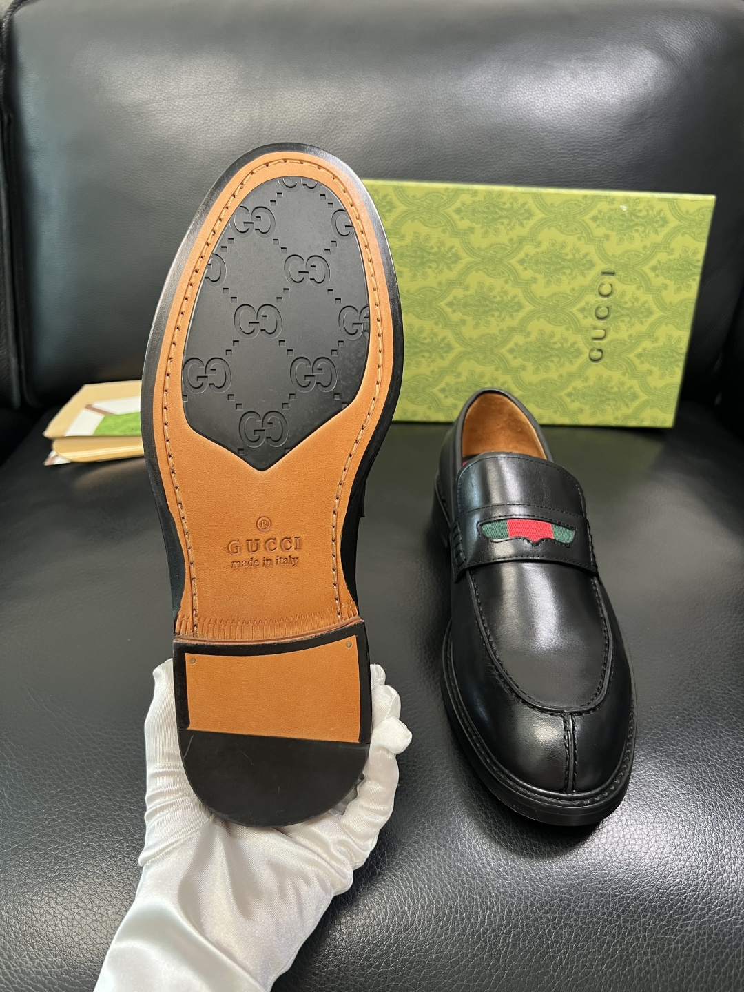 Gucci 顶级工艺品 古奇 皮鞋系列专柜同步 原厂配置，意大利进口原版牛皮，进口水染牛里 ，鞋底：原厂