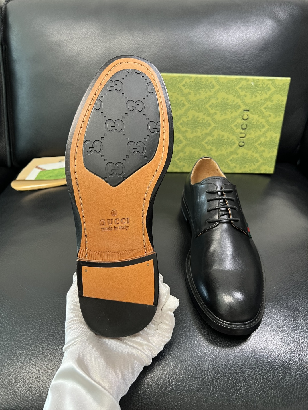 Gucci 顶级工艺品 古奇 皮鞋系列专柜同步 原厂配置，意大利进口原版牛皮，进口水染牛里 ，鞋底：原厂