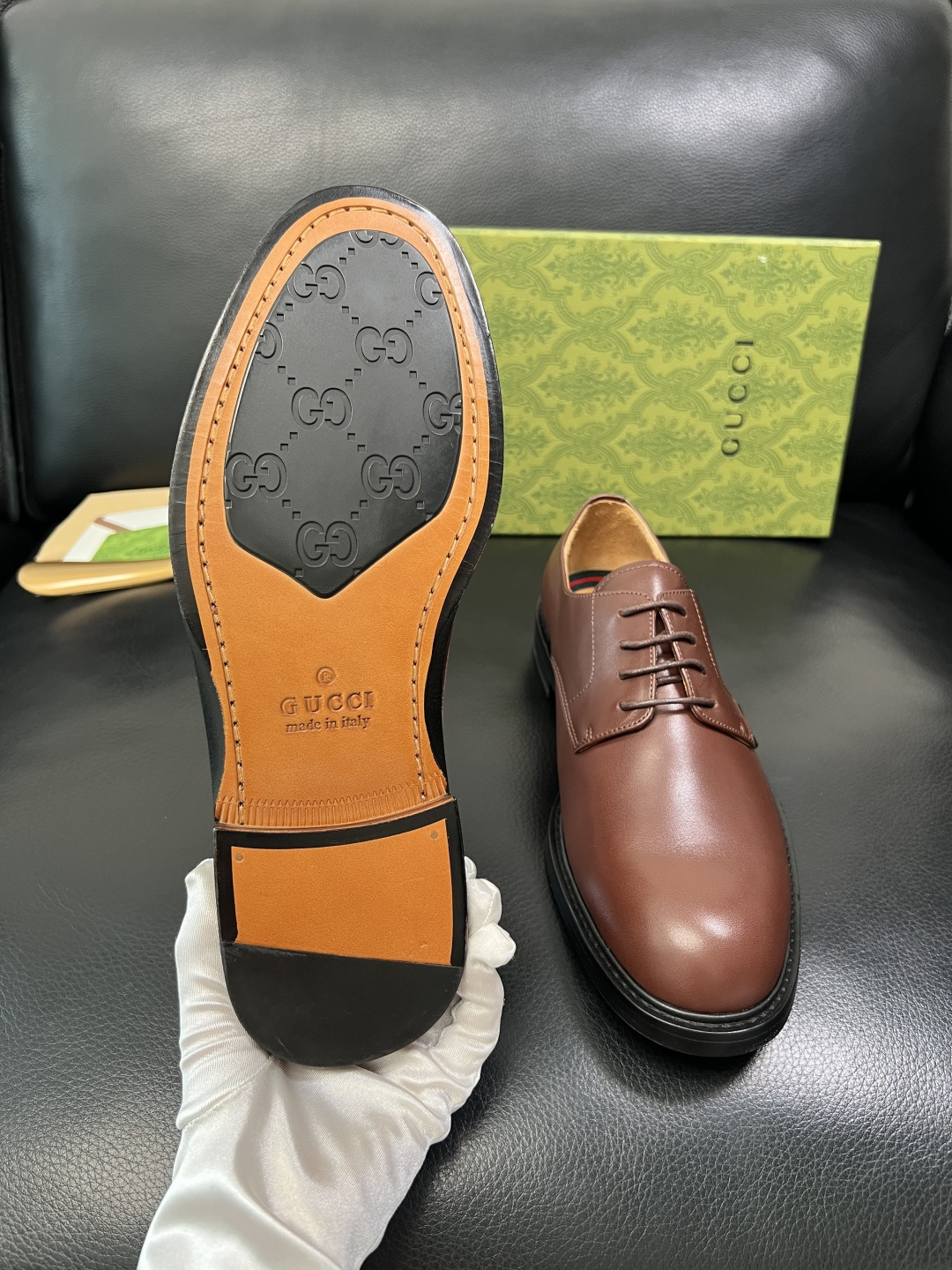 Gucci 顶级工艺品 古奇 皮鞋系列专柜同步 原厂配置，意大利进口原版牛皮，进口水染牛里 ，鞋底：原厂