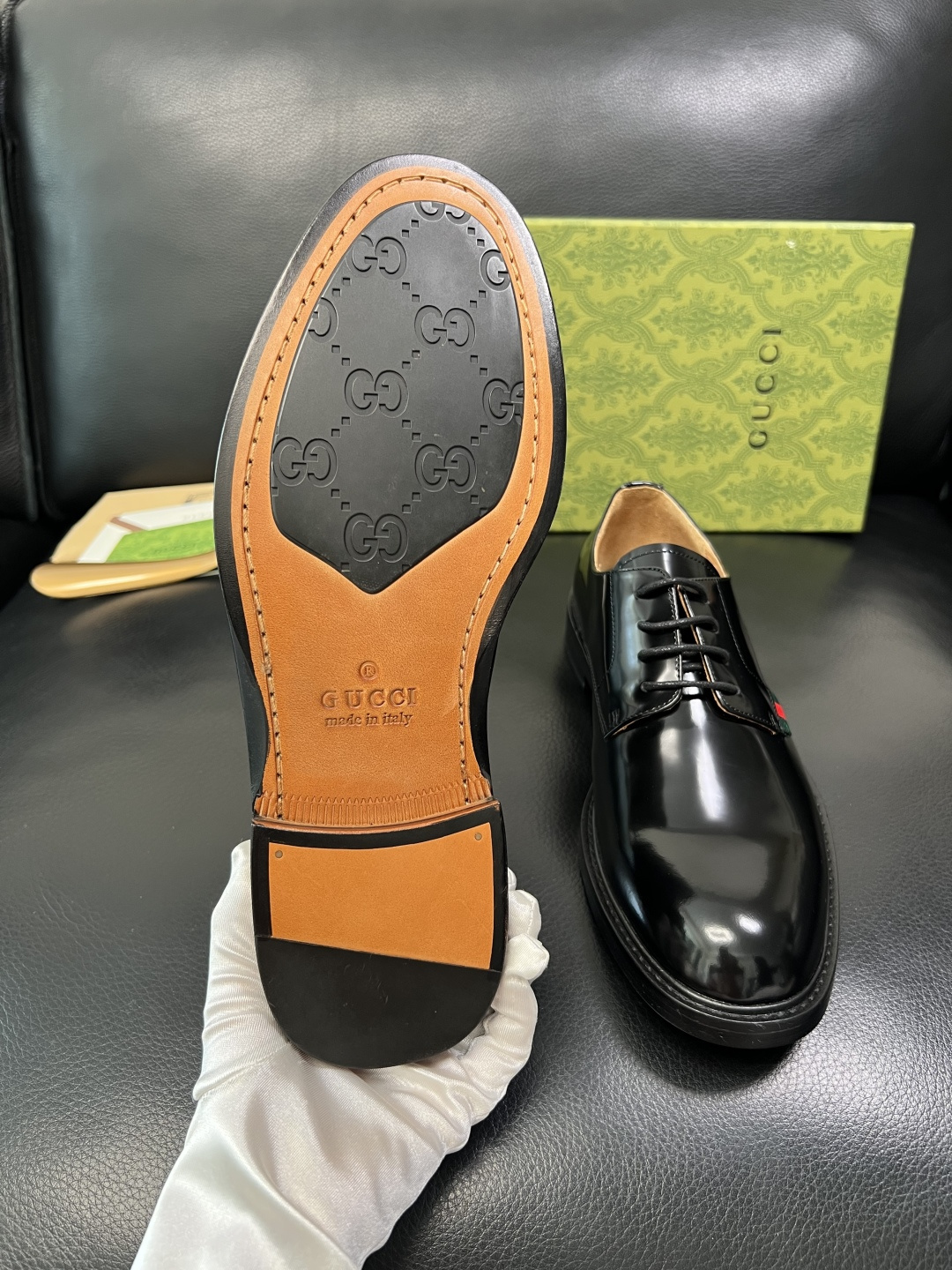Gucci 顶级工艺品 古奇 皮鞋系列专柜同步 原厂配置，意大利进口原版牛皮，进口水染牛里 ，鞋底：原厂