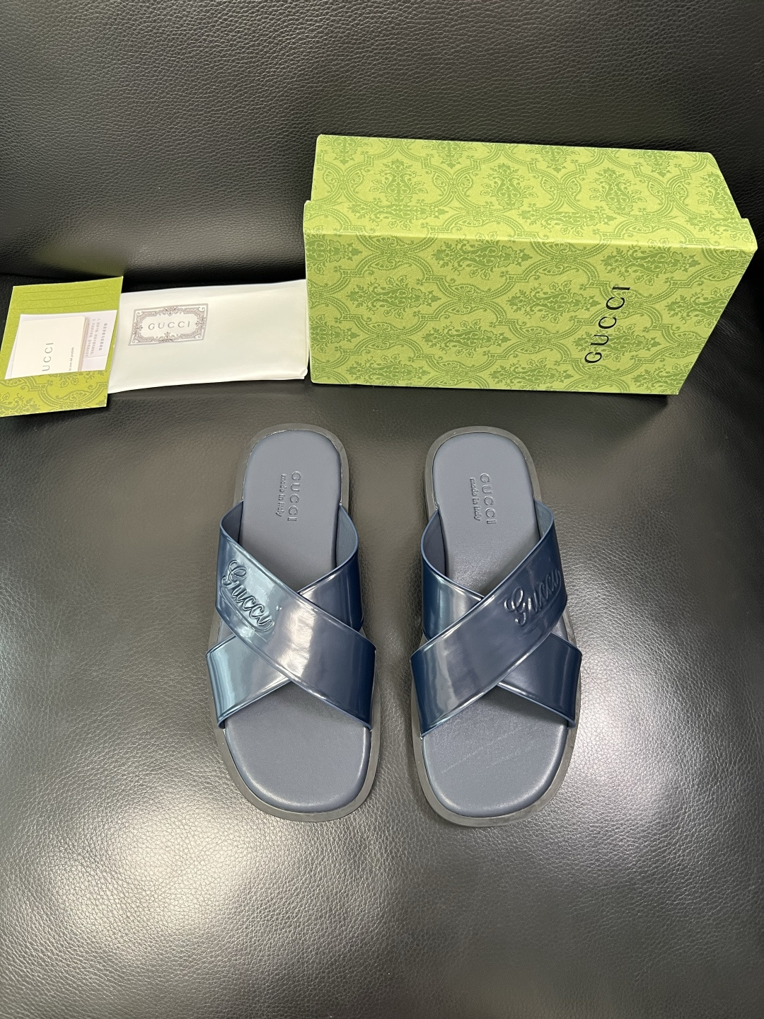 Gucci 高品质 顶级工艺品 古奇 拖鞋专柜新款原厂配置，意大利进口牛皮面料，进口牛皮内里垫，透气舒适