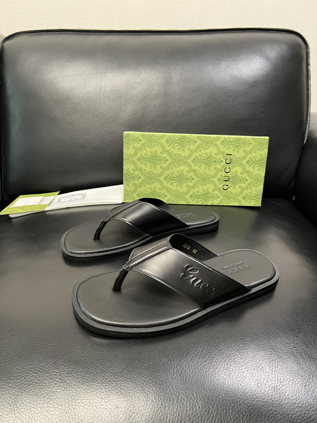 Gucci 高品质 顶级工艺品 古奇 拖鞋专柜新款原厂配置，意大利进口牛皮面料，进口牛皮内里垫，透气舒适