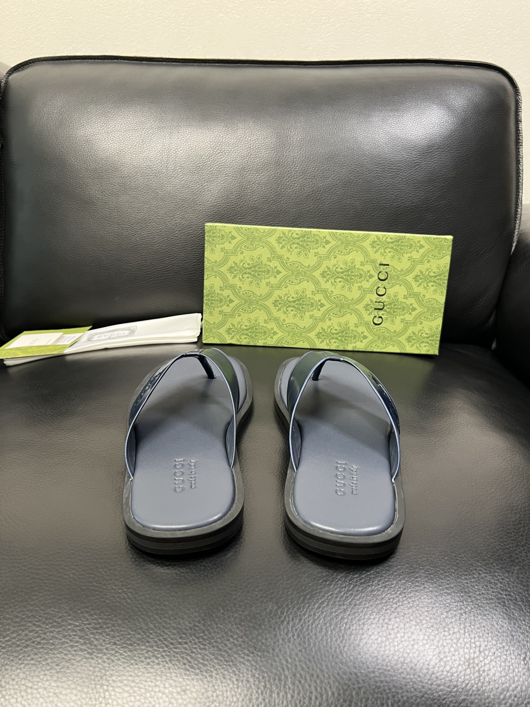 Gucci 高品质 顶级工艺品 古奇 拖鞋专柜新款原厂配置，意大利进口牛皮面料，进口牛皮内里垫，透气舒适
