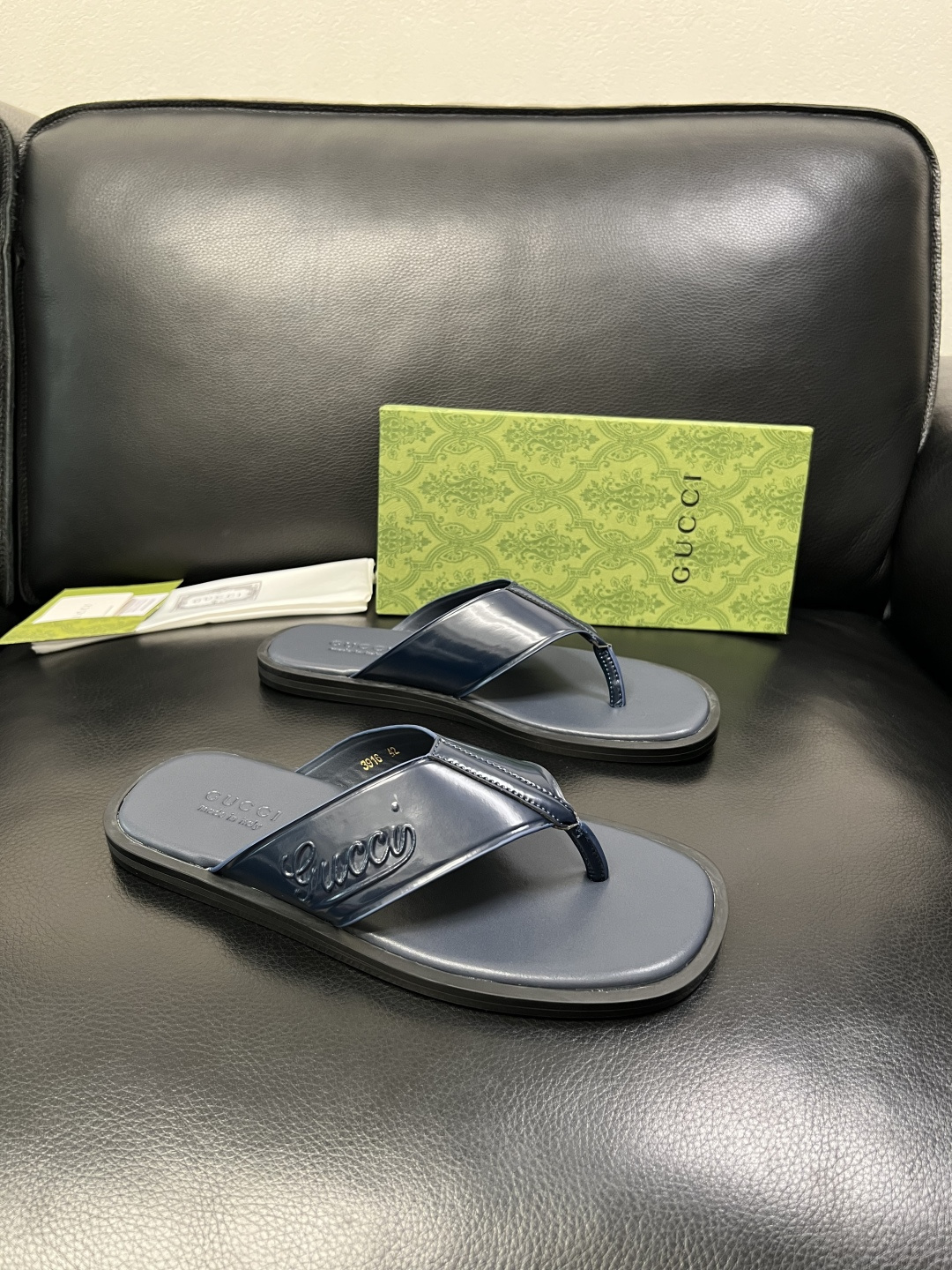 Gucci 高品质 顶级工艺品 古奇 拖鞋专柜新款原厂配置，意大利进口牛皮面料，进口牛皮内里垫，透气舒适