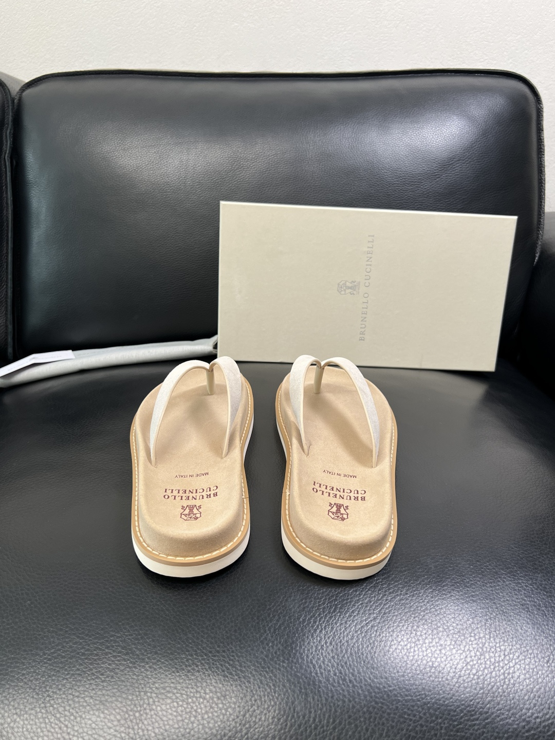 Brunello Cucinelli 高品质 顶级工艺品 BC 拖鞋专柜同步原厂配置，意大利进口牛皮面料