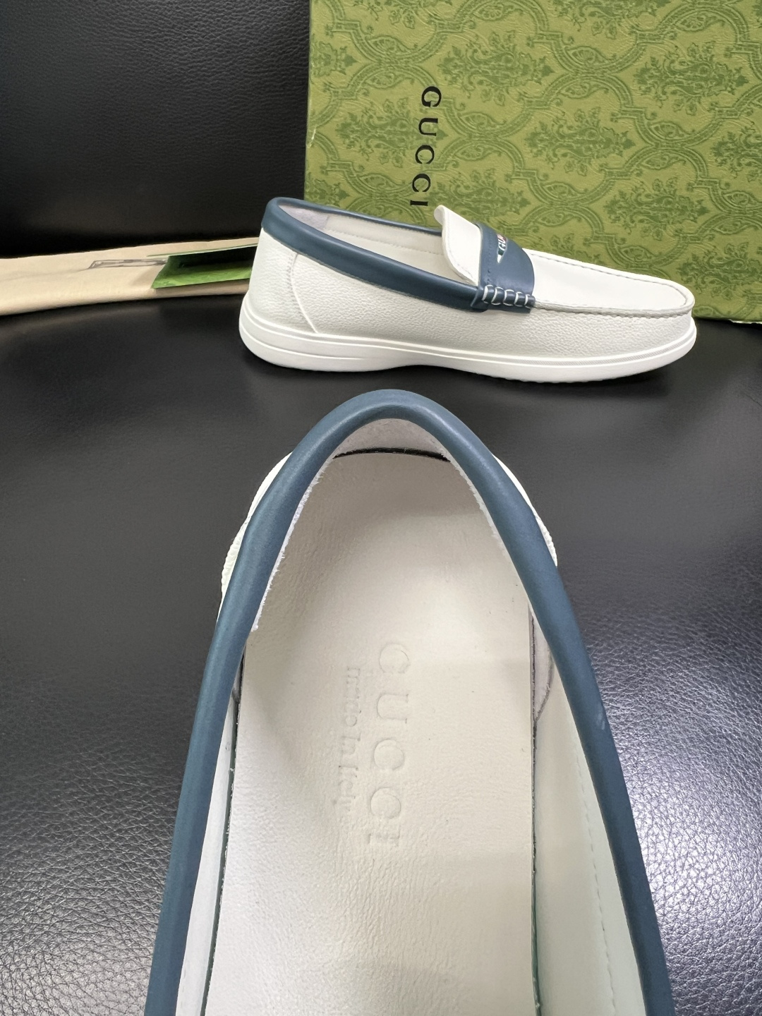 Gucci 高品质 顶级工艺品 古奇 专柜新款原厂配置，意大利进口牛皮面料，进口牛皮内里垫，透气舒适，鞋