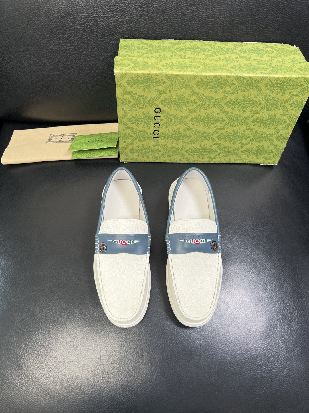 Gucci 高品质 顶级工艺品 古奇 专柜新款原厂配置，意大利进口牛皮面料，进口牛皮内里垫，透气舒适，鞋