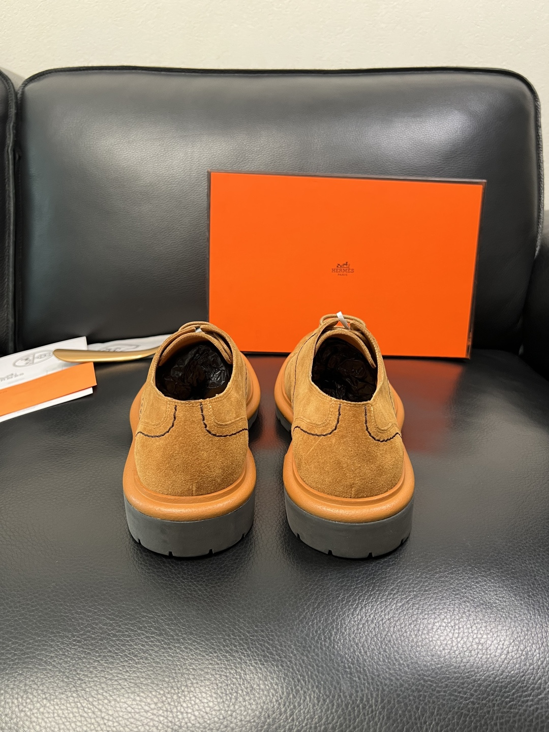 Hermes 高品质 顶级工艺品 爱马仕 皮鞋专柜同步发售原厂配置，意大利进口原版牛皮面料，高品质拼接工