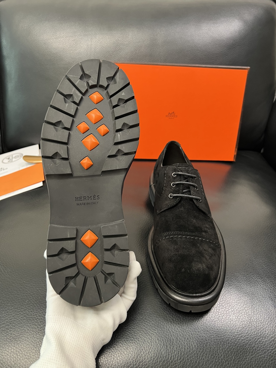 Hermes 高品质 顶级工艺品 爱马仕 皮鞋专柜同步发售原厂配置，意大利进口原版牛皮面料，高品质拼接工