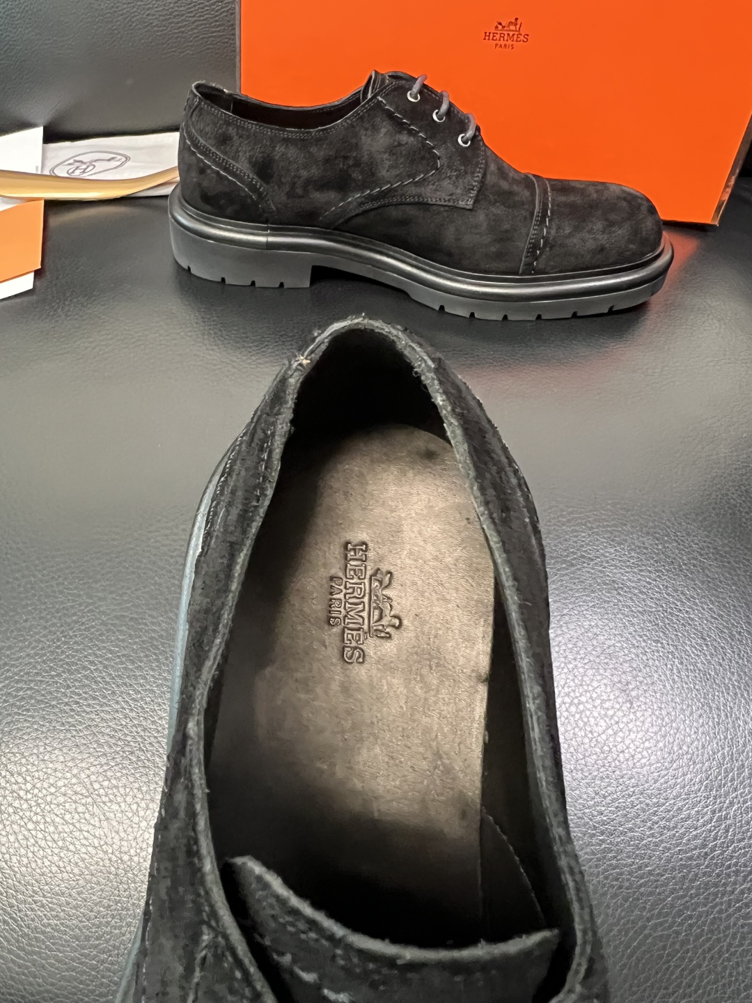 Hermes 高品质 顶级工艺品 爱马仕 皮鞋专柜同步发售原厂配置，意大利进口原版牛皮面料，高品质拼接工