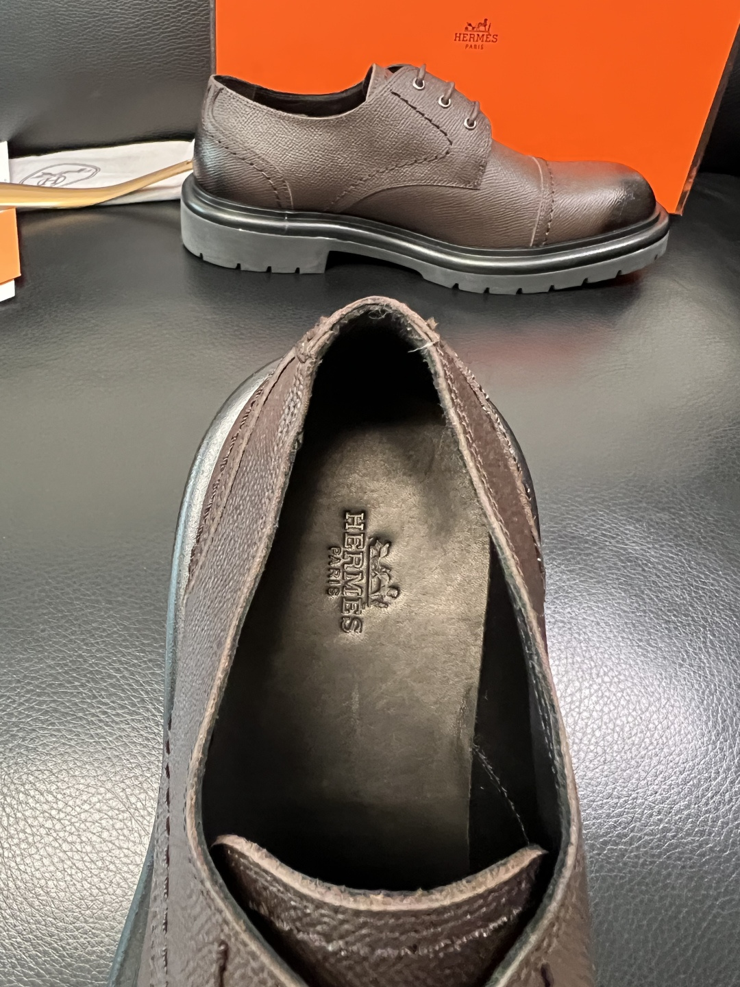 Hermes 高品质 顶级工艺品 爱马仕 皮鞋专柜同步发售原厂配置，意大利进口原版牛皮面料，高品质拼接工