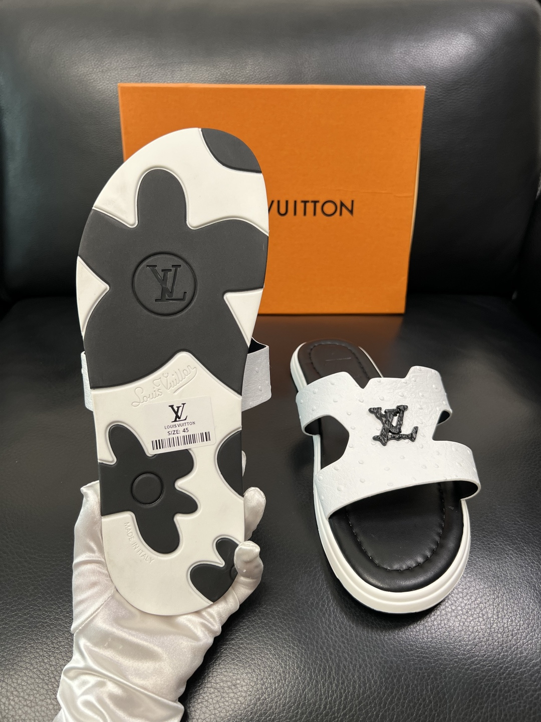 Lv 高品质 顶级工艺品 路易威登，拖鞋 专柜同步原厂配置，鞋面意大利进口，高品质拼接缤纷色彩复杂工艺品