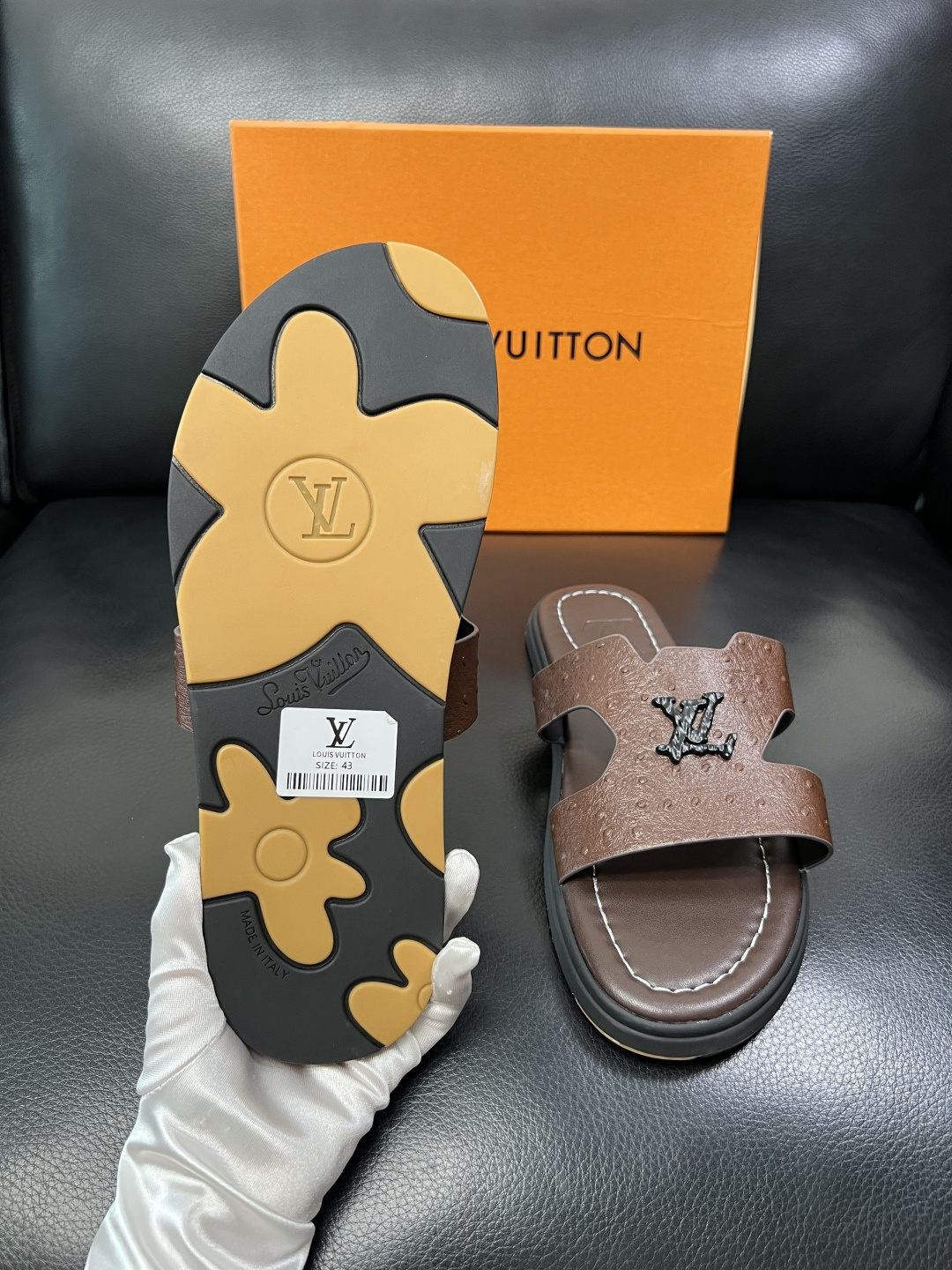 Lv 高品质 顶级工艺品 路易威登，拖鞋 专柜同步原厂配置，鞋面意大利进口，高品质拼接缤纷色彩复杂工艺品