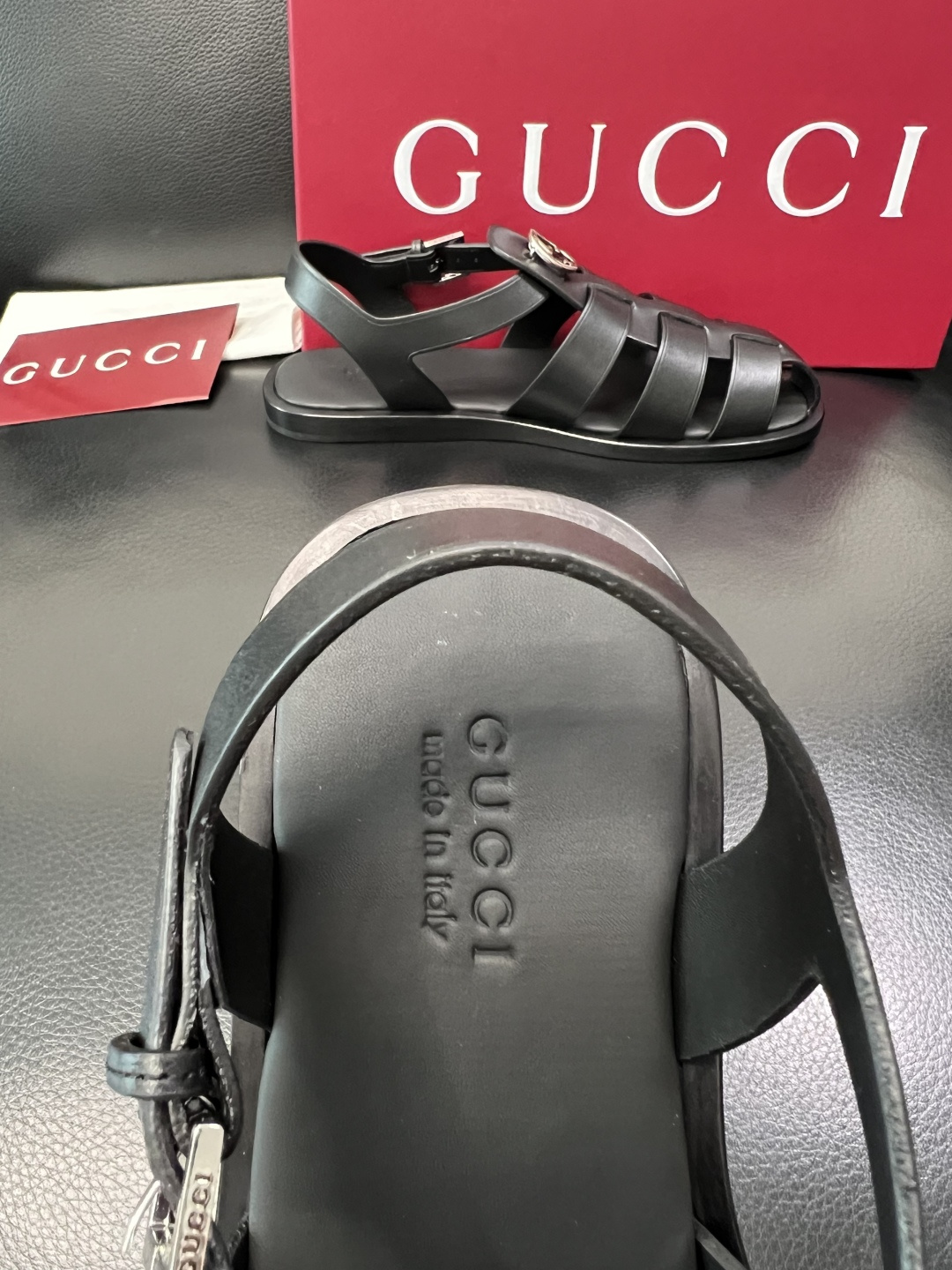 Gucci 高品质 顶级工艺品 古奇 拖鞋专柜新款原厂配置，意大利进口牛皮面料，进口牛皮内里垫，透气舒适