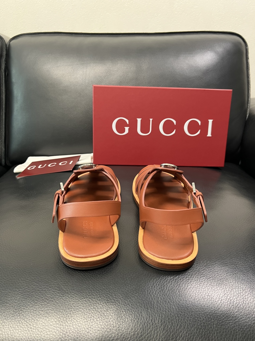 Gucci 高品质 顶级工艺品 古奇 拖鞋专柜新款原厂配置，意大利进口牛皮面料，进口牛皮内里垫，透气舒适