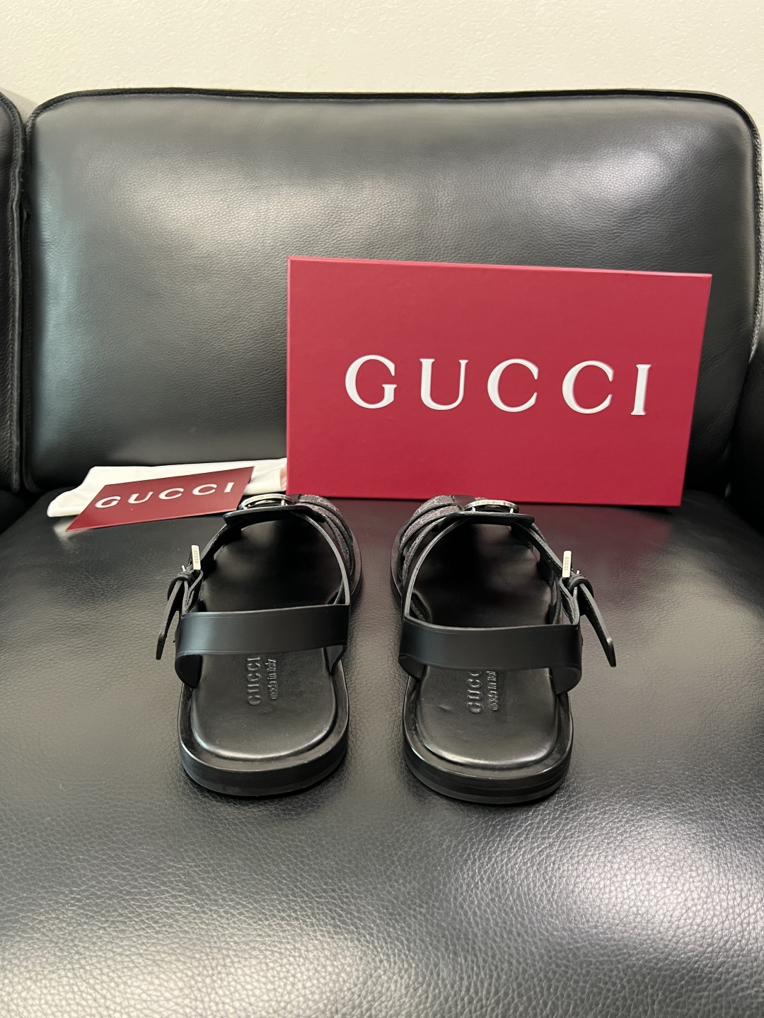 Gucci 高品质 顶级工艺品 古奇 拖鞋专柜新款原厂配置，意大利进口牛皮面料，进口牛皮内里垫，透气舒适