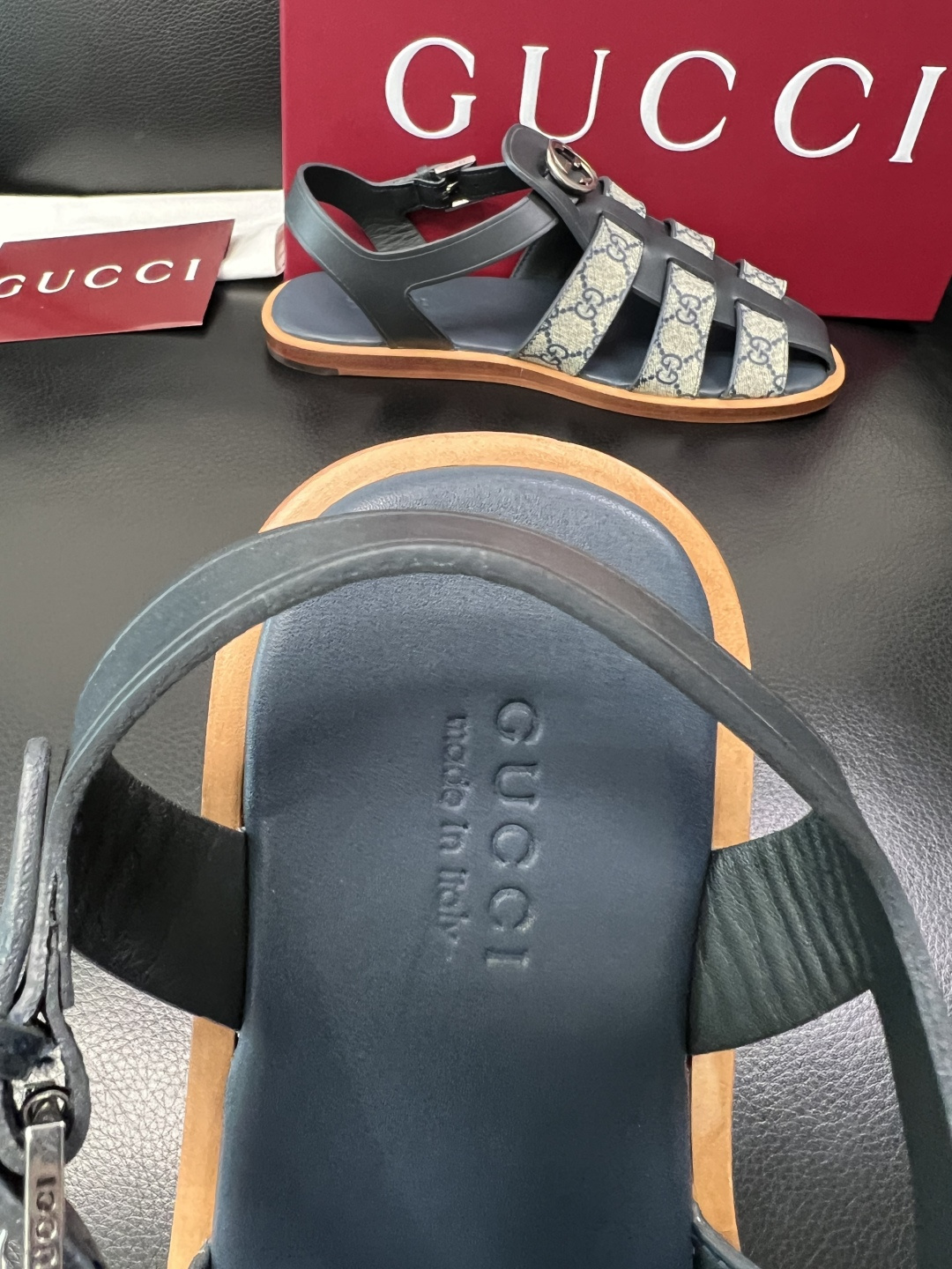 Gucci 高品质 顶级工艺品 古奇 拖鞋专柜新款原厂配置，意大利进口牛皮面料，进口牛皮内里垫，透气舒适