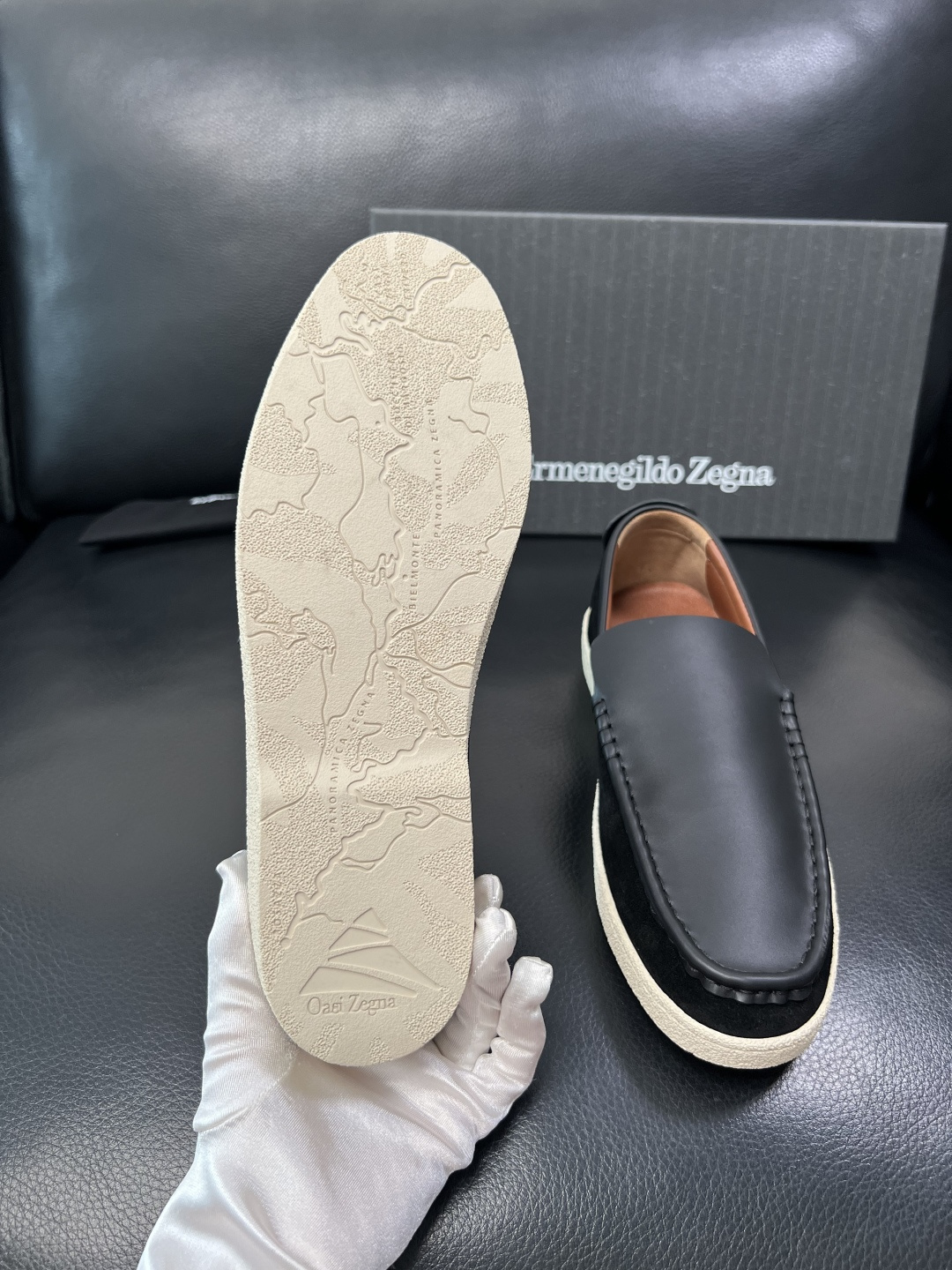 Zegna 高品质 顶级工艺品 杰尼亚 专柜新款原厂配置，意大利进口牛皮面料，进口牛里垫，透气舒适，鞋底