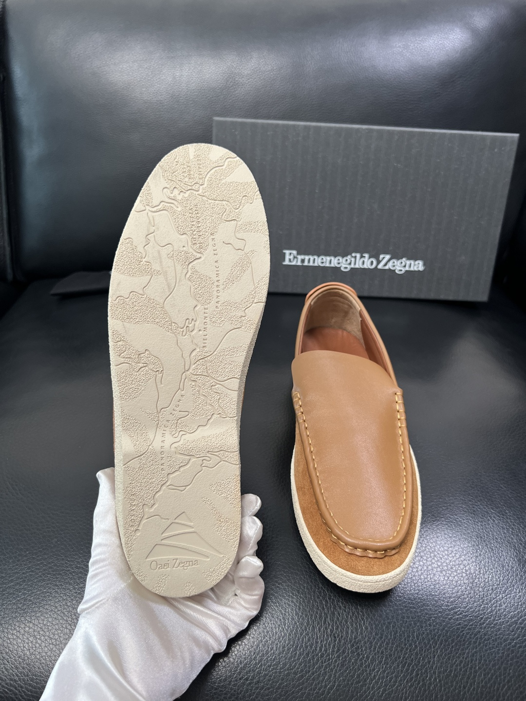 Zegna 高品质 顶级工艺品 杰尼亚 专柜新款原厂配置，意大利进口牛皮面料，进口牛里垫，透气舒适，鞋底