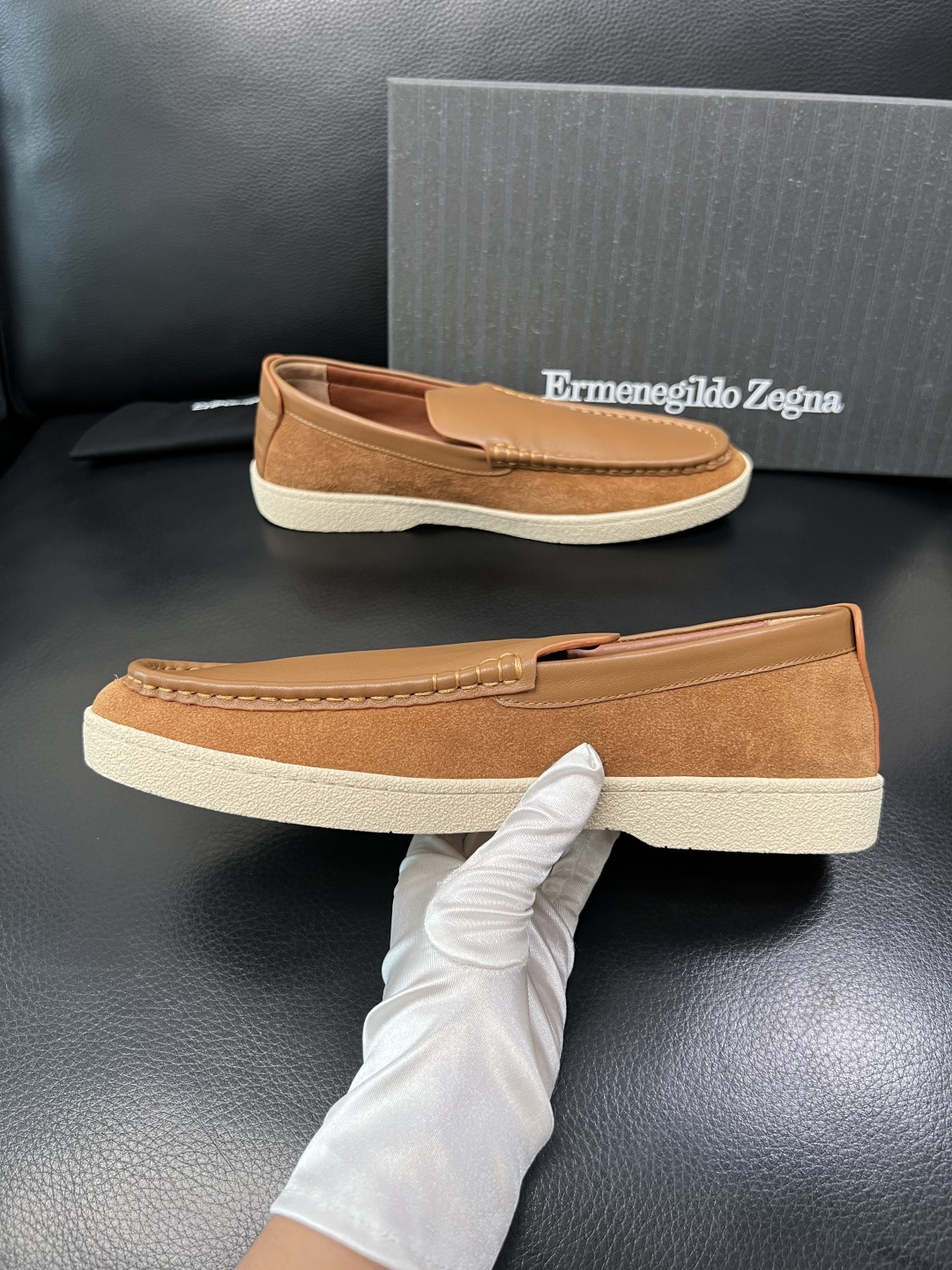 Zegna 高品质 顶级工艺品 杰尼亚 专柜新款原厂配置，意大利进口牛皮面料，进口牛里垫，透气舒适，鞋底