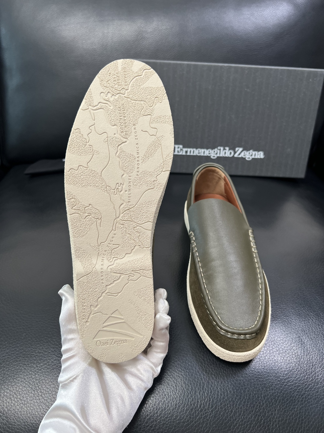 Zegna 高品质 顶级工艺品 杰尼亚 专柜新款原厂配置，意大利进口牛皮面料，进口牛里垫，透气舒适，鞋底