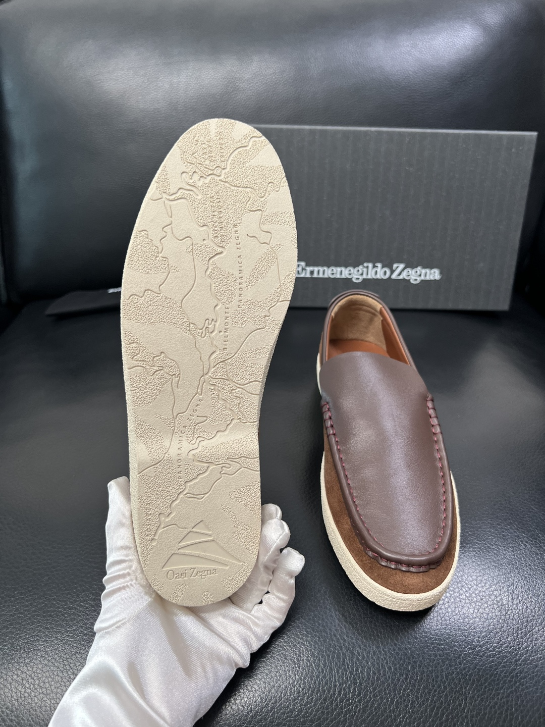 Zegna 高品质 顶级工艺品 杰尼亚 专柜新款原厂配置，意大利进口牛皮面料，进口牛里垫，透气舒适，鞋底