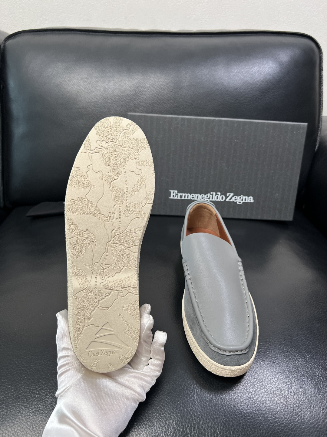 Zegna 高品质 顶级工艺品 杰尼亚 专柜新款原厂配置，意大利进口牛皮面料，进口牛里垫，透气舒适，鞋底