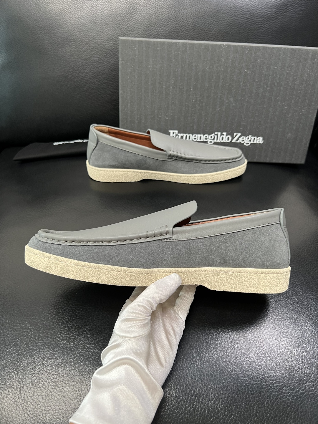 Zegna 高品质 顶级工艺品 杰尼亚 专柜新款原厂配置，意大利进口牛皮面料，进口牛里垫，透气舒适，鞋底