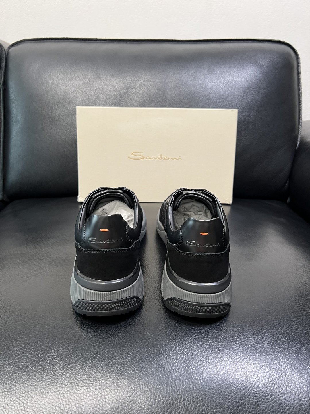 ⚠️只换码不退⚠️ Santoni 高品质 圣东尼 顶级工艺品 专柜新品同步，鞋面意大利进口牛皮拼布面料