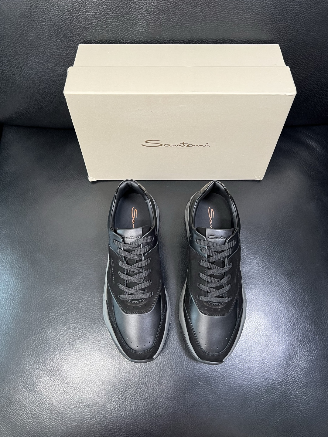 ⚠️只换码不退⚠️ Santoni 高品质 圣东尼 顶级工艺品 专柜新品同步，鞋面意大利进口牛皮拼布面料