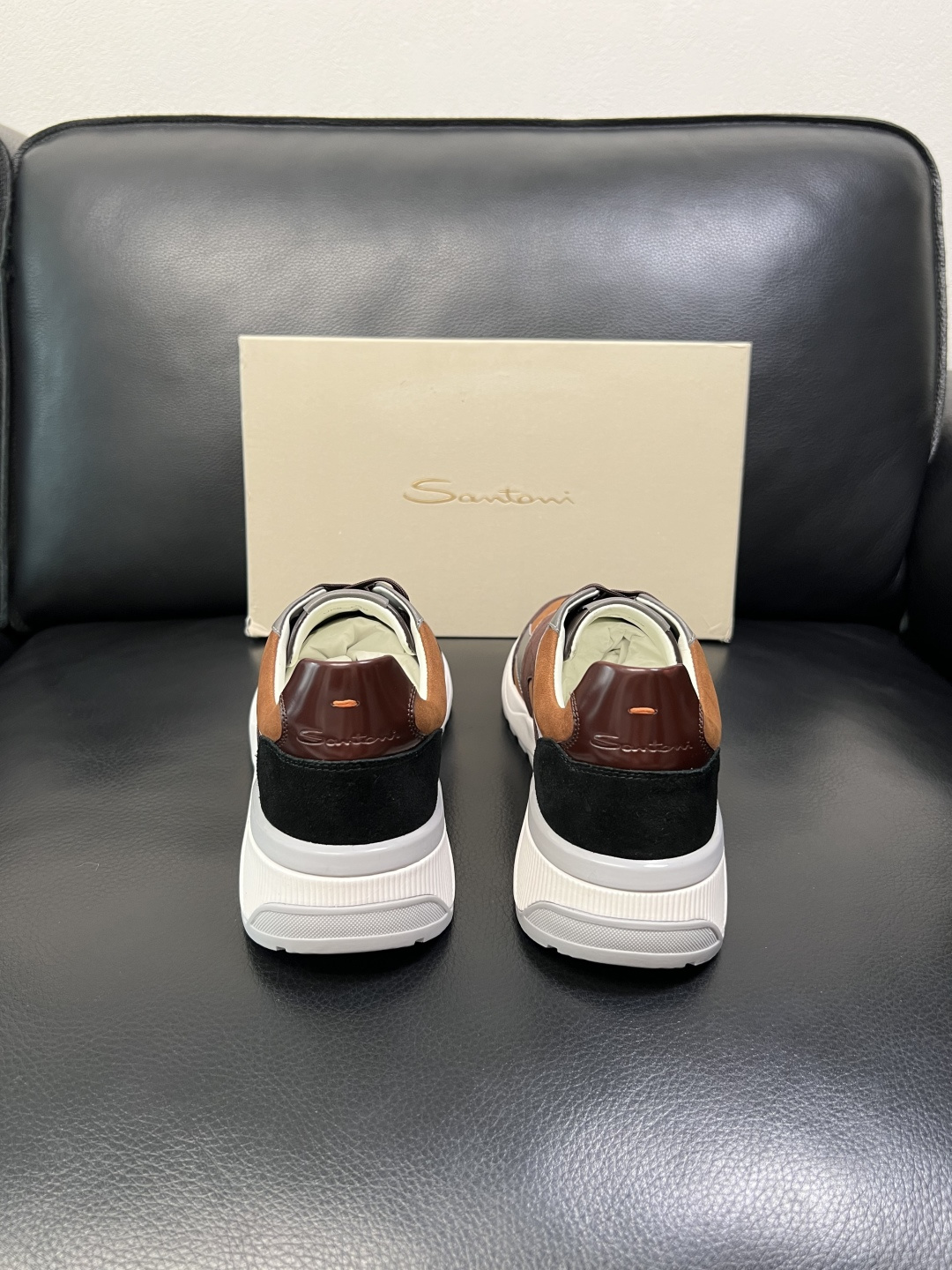 ⚠️只换码不退⚠️ Santoni 高品质 圣东尼 顶级工艺品 专柜新品同步，鞋面意大利进口牛皮拼布面料
