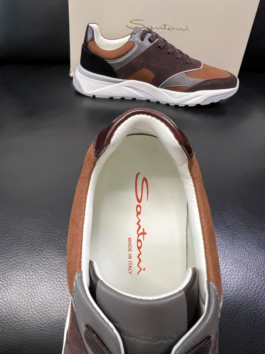 ⚠️只换码不退⚠️ Santoni 高品质 圣东尼 顶级工艺品 专柜新品同步，鞋面意大利进口牛皮拼布面料