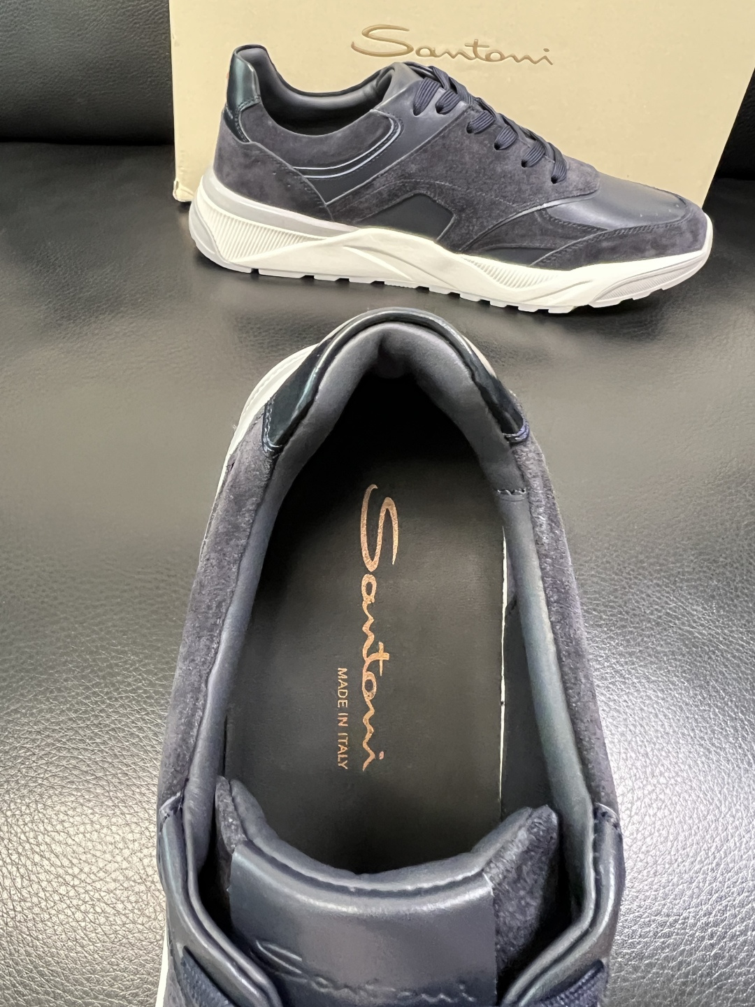 ⚠️只换码不退⚠️ Santoni 高品质 圣东尼 顶级工艺品 专柜新品同步，鞋面意大利进口牛皮拼布面料