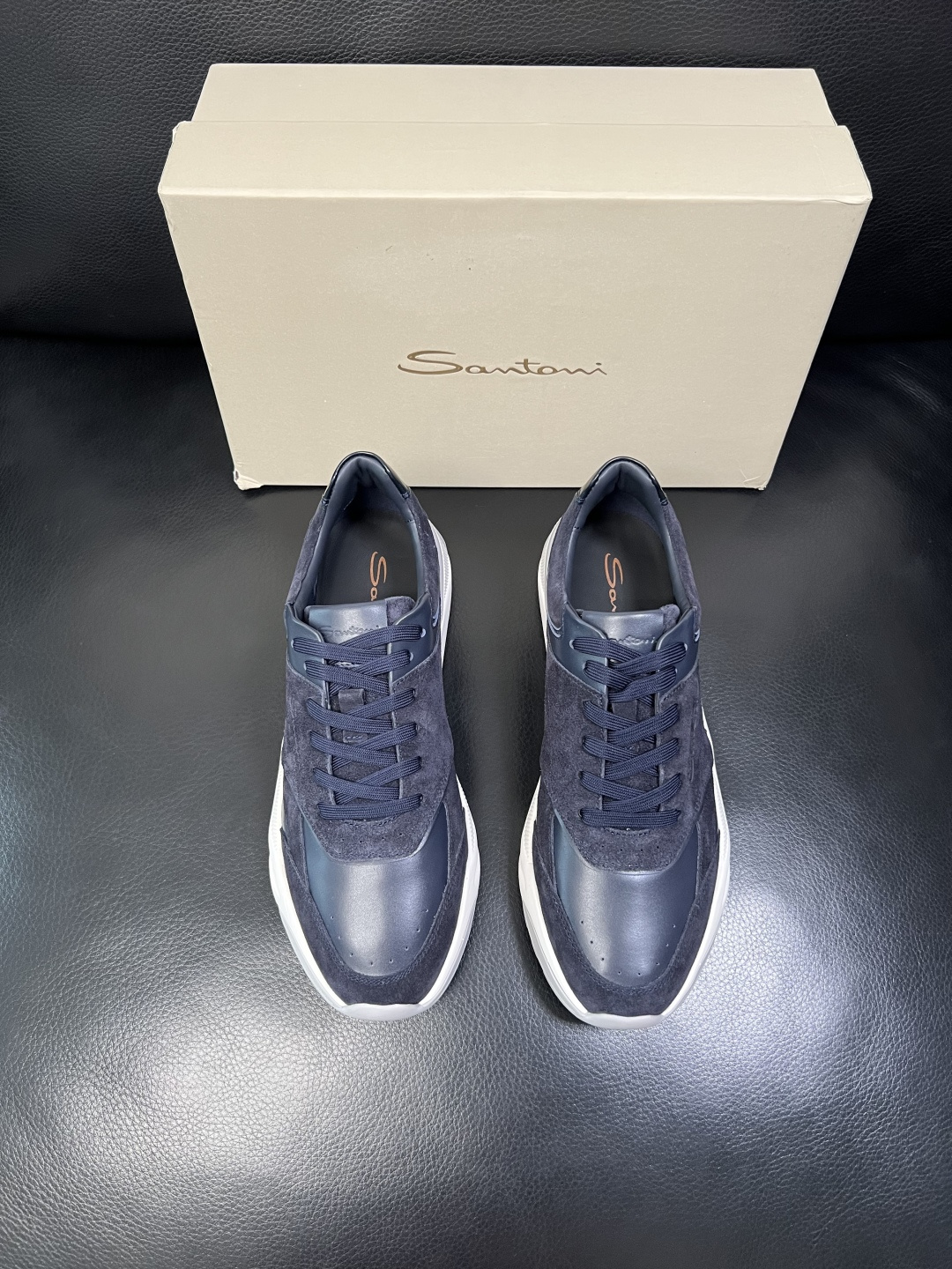 ⚠️只换码不退⚠️ Santoni 高品质 圣东尼 顶级工艺品 专柜新品同步，鞋面意大利进口牛皮拼布面料