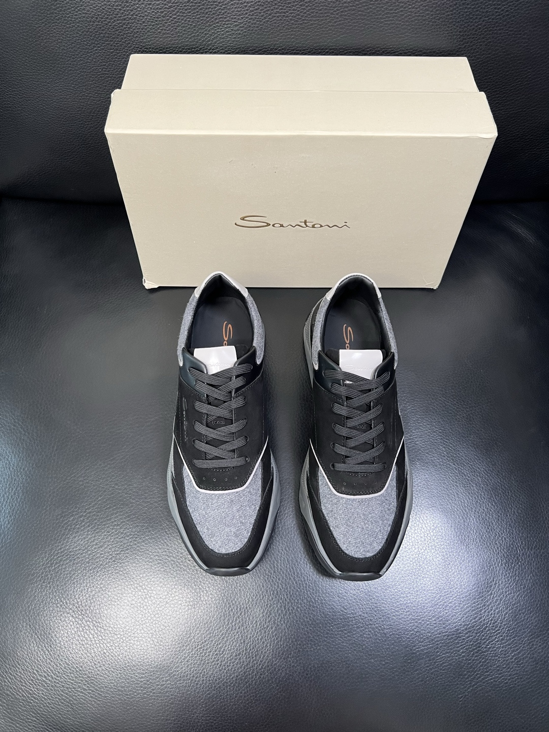 ⚠️只换码不退⚠️ Santoni 高品质 圣东尼 顶级工艺品 专柜新品同步，鞋面意大利进口牛皮拼布面料