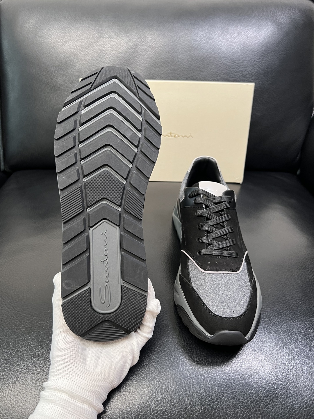 ⚠️只换码不退⚠️ Santoni 高品质 圣东尼 顶级工艺品 专柜新品同步，鞋面意大利进口牛皮拼布面料