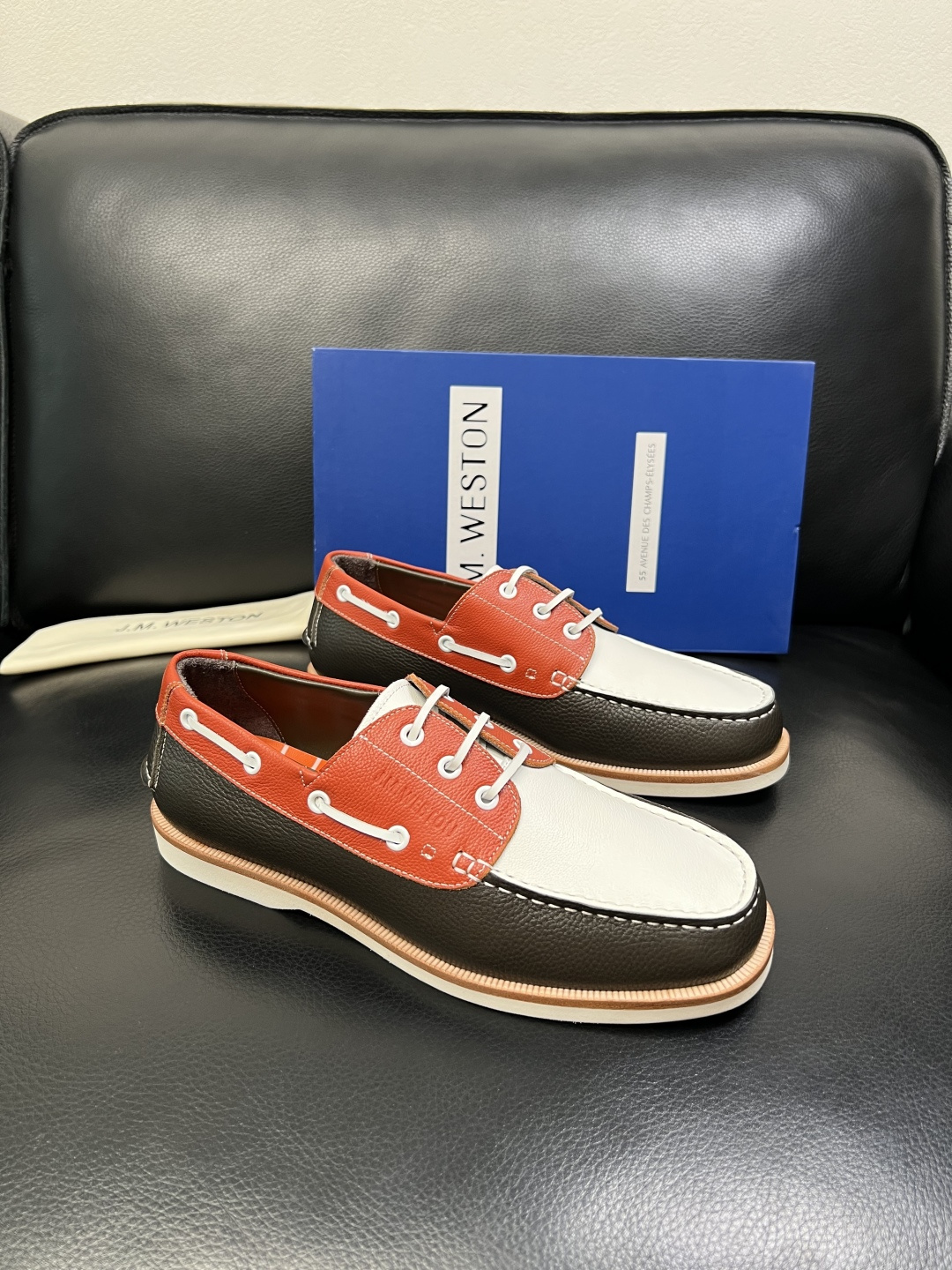 ⚠️只换码不退⚠️ J.M.WESTON 高品质 顶级工艺品 专柜新品同步，鞋面意大利进口牛皮拼布面料，