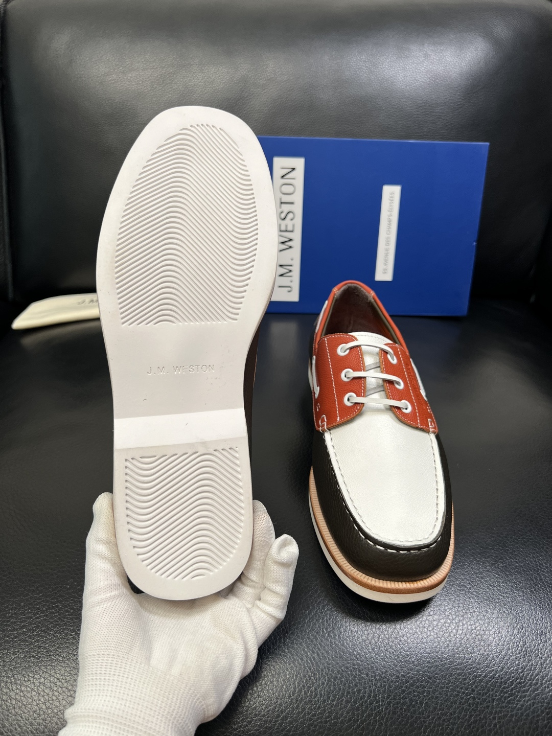 ⚠️只换码不退⚠️ J.M.WESTON 高品质 顶级工艺品 专柜新品同步，鞋面意大利进口牛皮拼布面料，