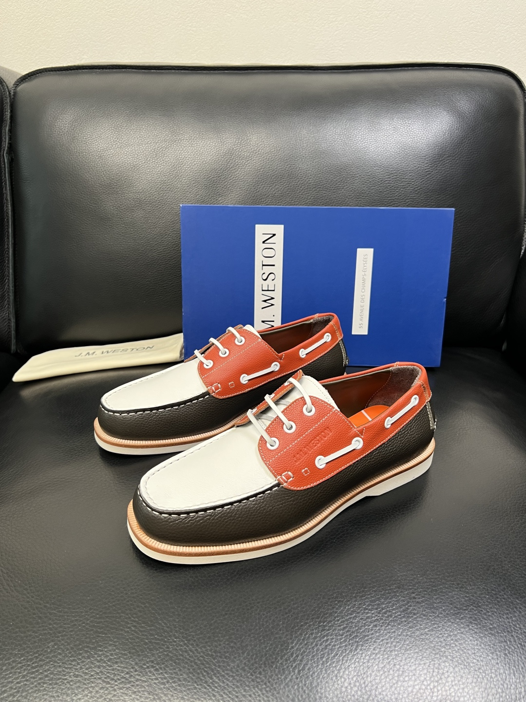⚠️只换码不退⚠️ J.M.WESTON 高品质 顶级工艺品 专柜新品同步，鞋面意大利进口牛皮拼布面料，