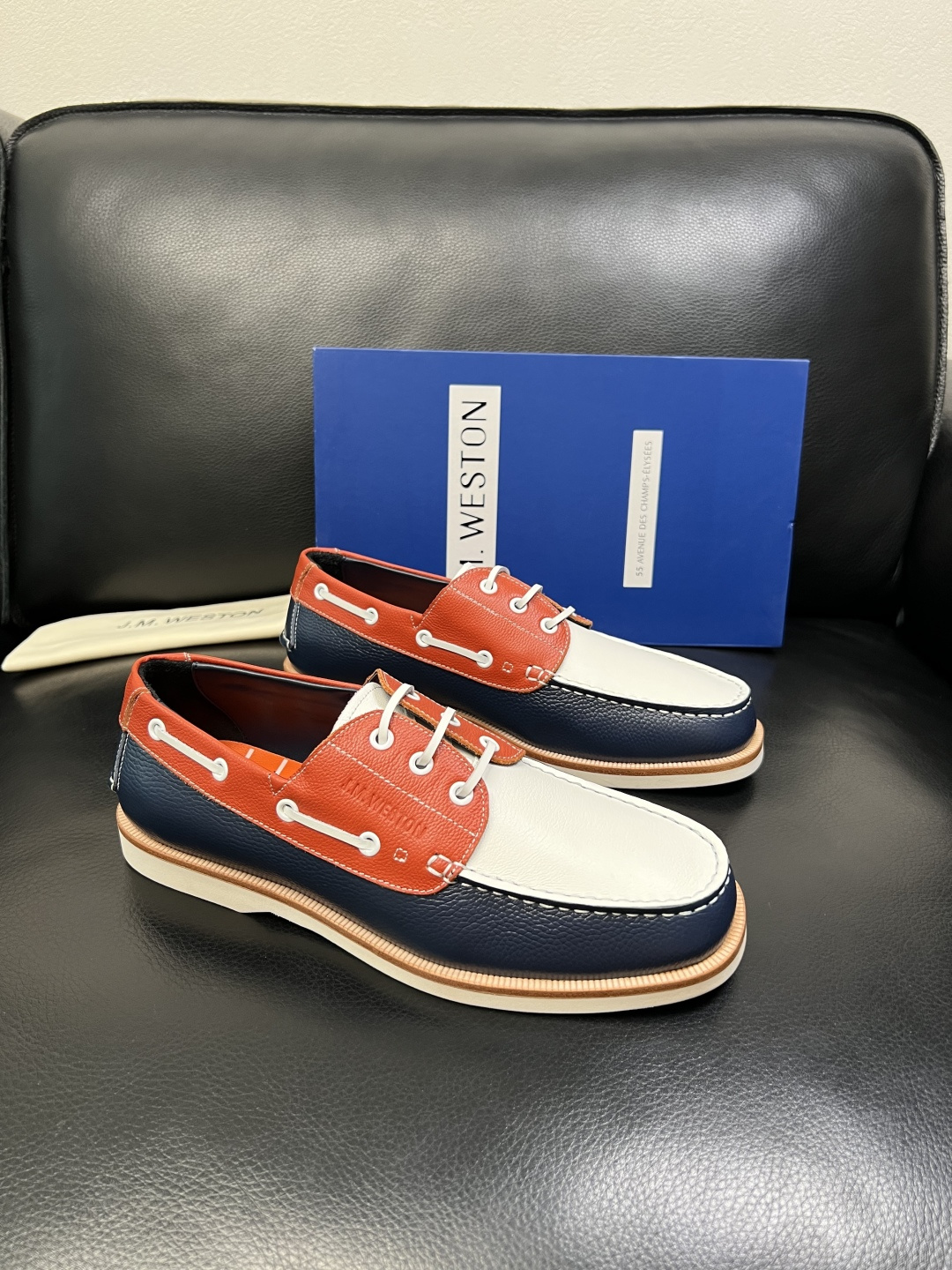 ⚠️只换码不退⚠️ J.M.WESTON 高品质 顶级工艺品 专柜新品同步，鞋面意大利进口牛皮拼布面料，