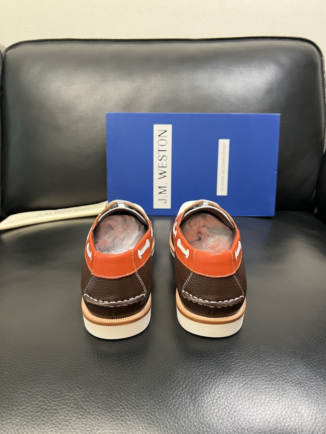 ⚠️只换码不退⚠️ J.M.WESTON 高品质 顶级工艺品 专柜新品同步，鞋面意大利进口牛皮拼布面料，