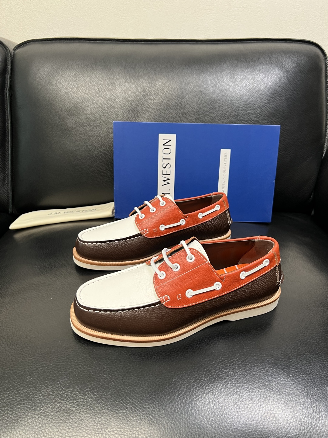 ⚠️只换码不退⚠️ J.M.WESTON 高品质 顶级工艺品 专柜新品同步，鞋面意大利进口牛皮拼布面料，
