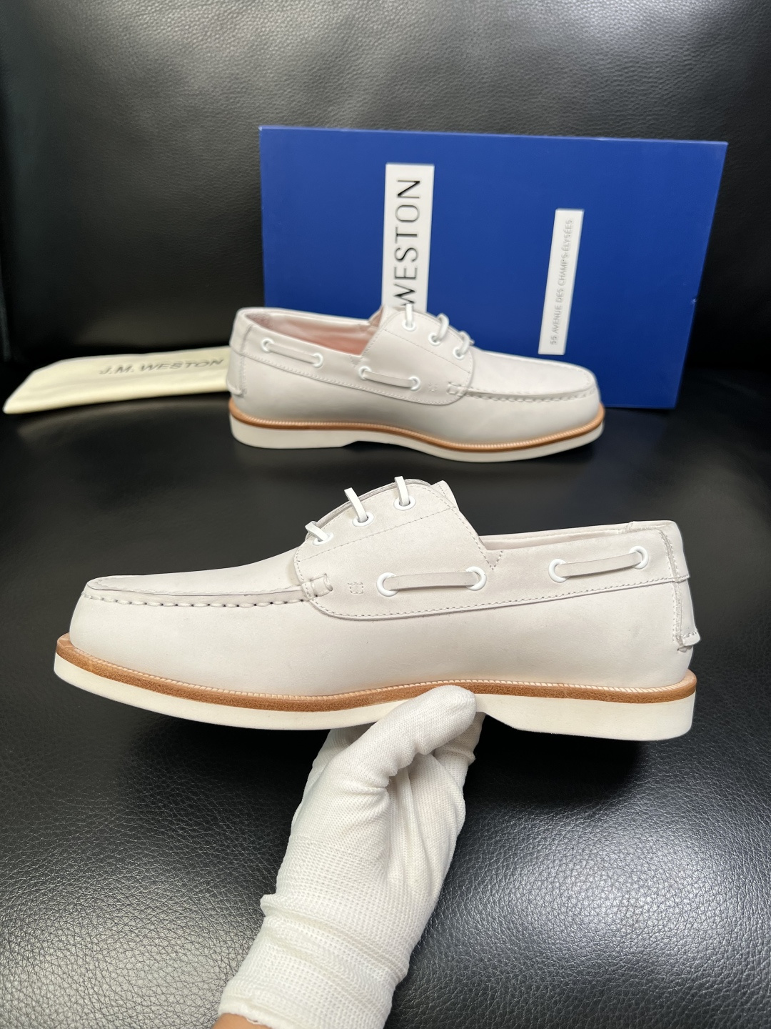 ⚠️只换码不退⚠️ J.M.WESTON 高品质 顶级工艺品 专柜新品同步，鞋面意大利进口牛皮拼布面料，