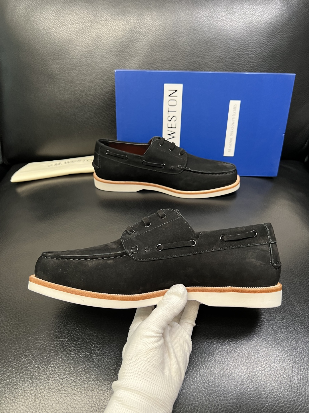⚠️只换码不退⚠️ J.M.WESTON 高品质 顶级工艺品 专柜新品同步，鞋面意大利进口牛皮拼布面料，