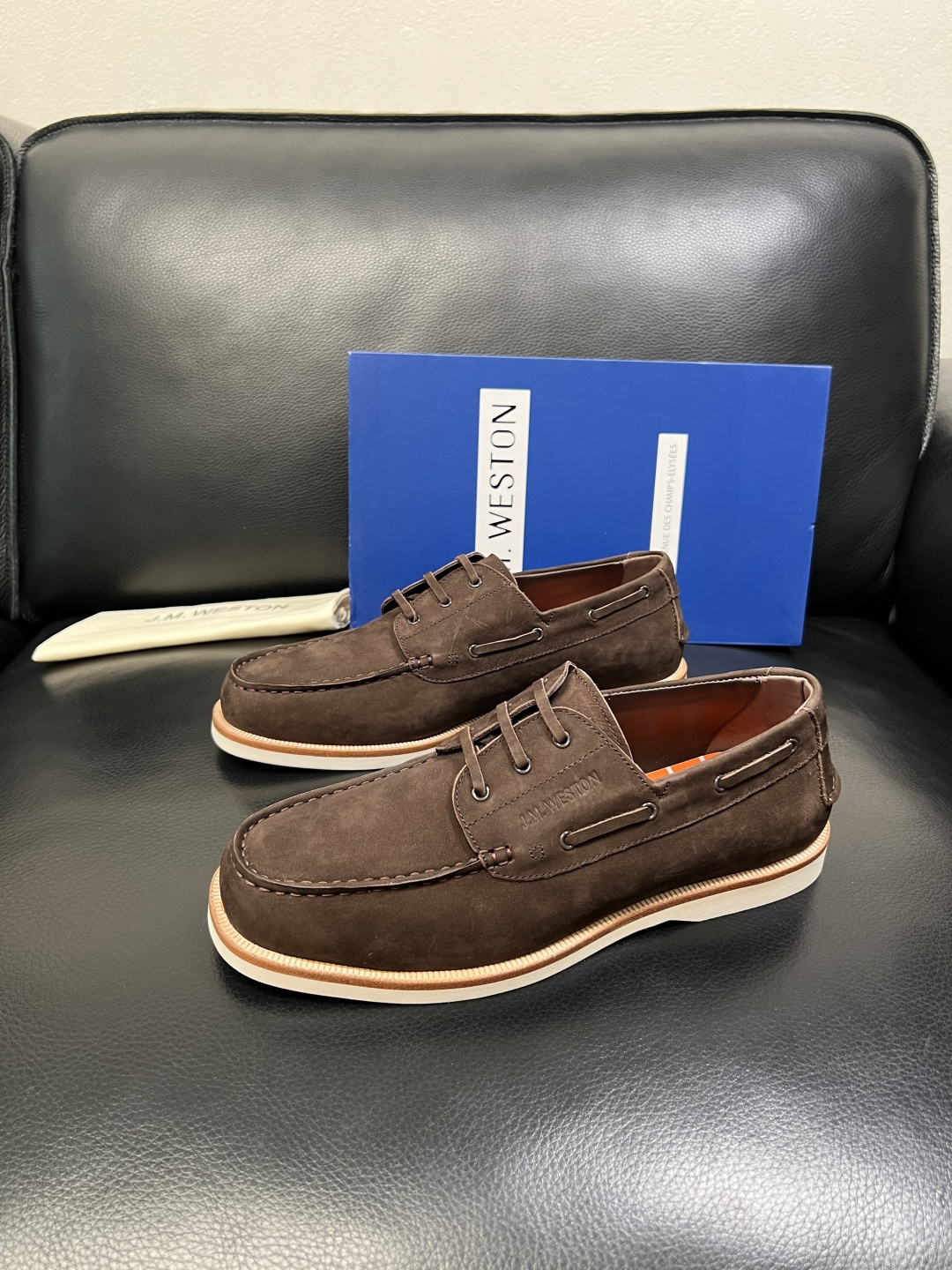 ⚠️只换码不退⚠️ J.M.WESTON 高品质 顶级工艺品 专柜新品同步，鞋面意大利进口牛皮拼布面料，