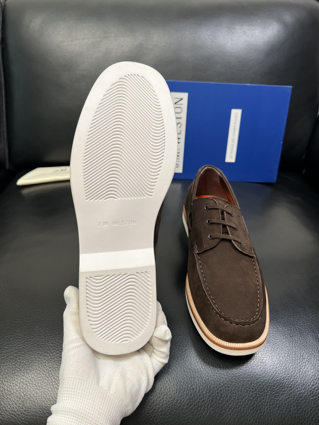 ⚠️只换码不退⚠️ J.M.WESTON 高品质 顶级工艺品 专柜新品同步，鞋面意大利进口牛皮拼布面料，