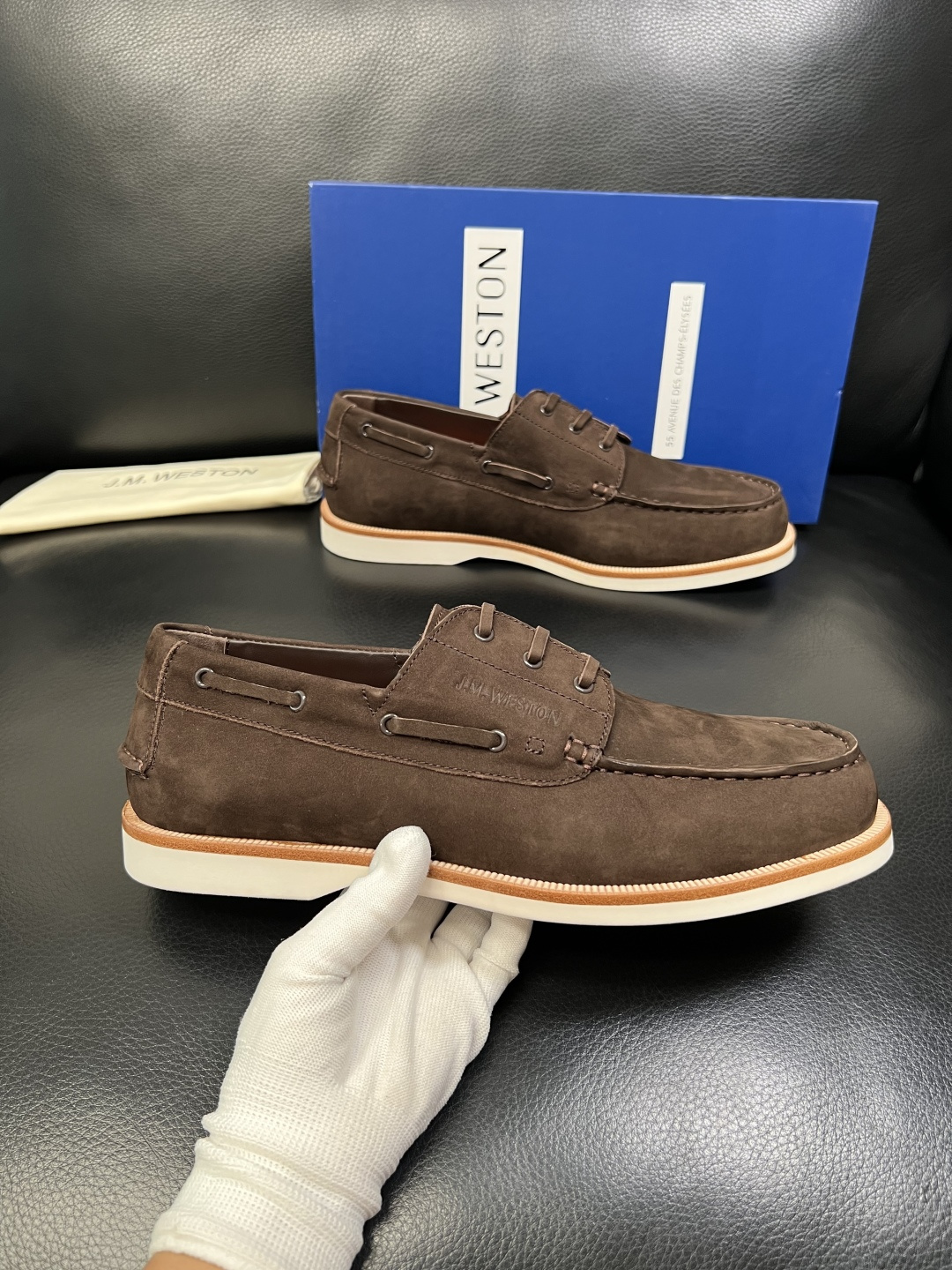 ⚠️只换码不退⚠️ J.M.WESTON 高品质 顶级工艺品 专柜新品同步，鞋面意大利进口牛皮拼布面料，
