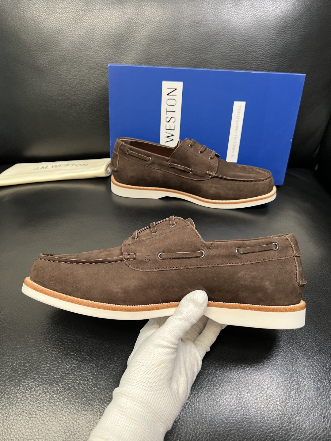 ⚠️只换码不退⚠️ J.M.WESTON 高品质 顶级工艺品 专柜新品同步，鞋面意大利进口牛皮拼布面料，